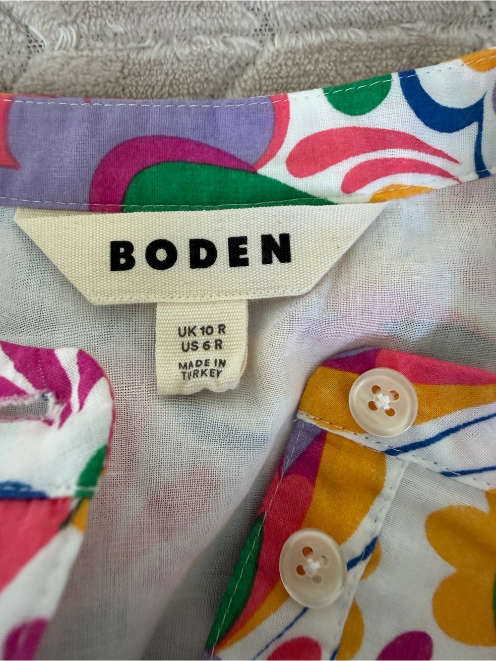 Boden Mia Tiered Midi Shirt Dress Colorful US 6R - Picture 5 of 10